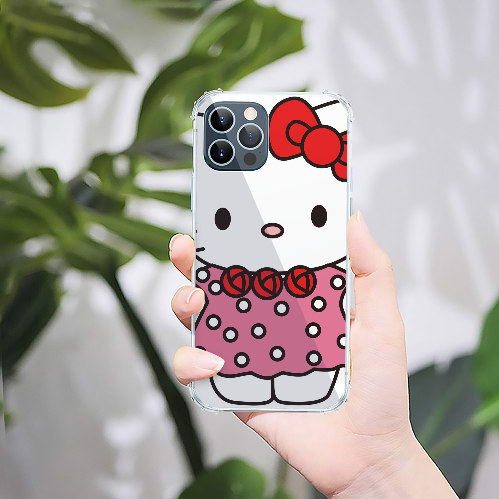 （画像用） Hello Kitty ハローキティ 【iPhone 12シリーズ対応】透明スマホケース（クリアソフトケース）